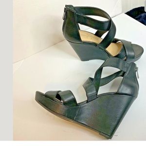 JESSICA SIMPSON WEDGE SANDAL 9.5 JAYDEN ZIPBACK